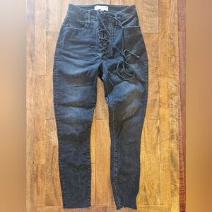Abercrombie & Fitch Black Lace-Up Skinny Jeans